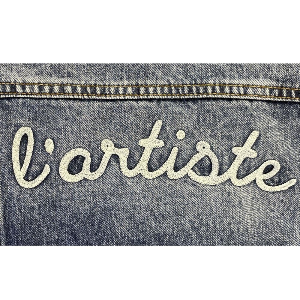 FP x Sandrine Rose L’Artiste Distressed Denim Jean Jacket, Medium - Picture 7 of 11
